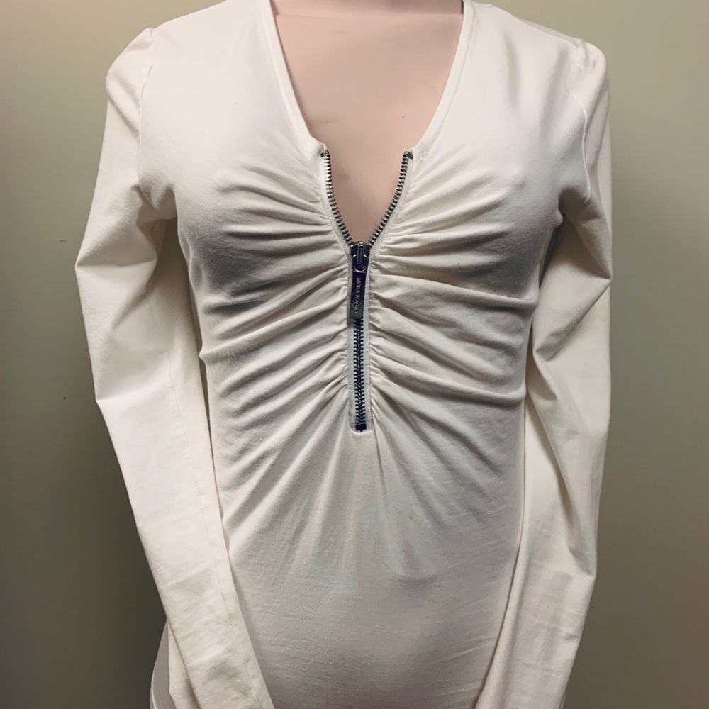 Michael Kors white top, with front zipper.